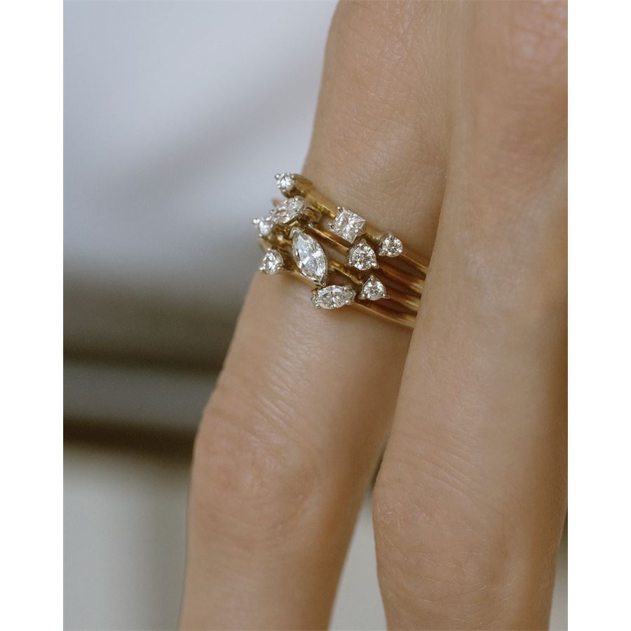 Anello 'Balance' oro rosa con marquise BALANCE | AN 9R1MQ 2TO CT.0,16+0,06